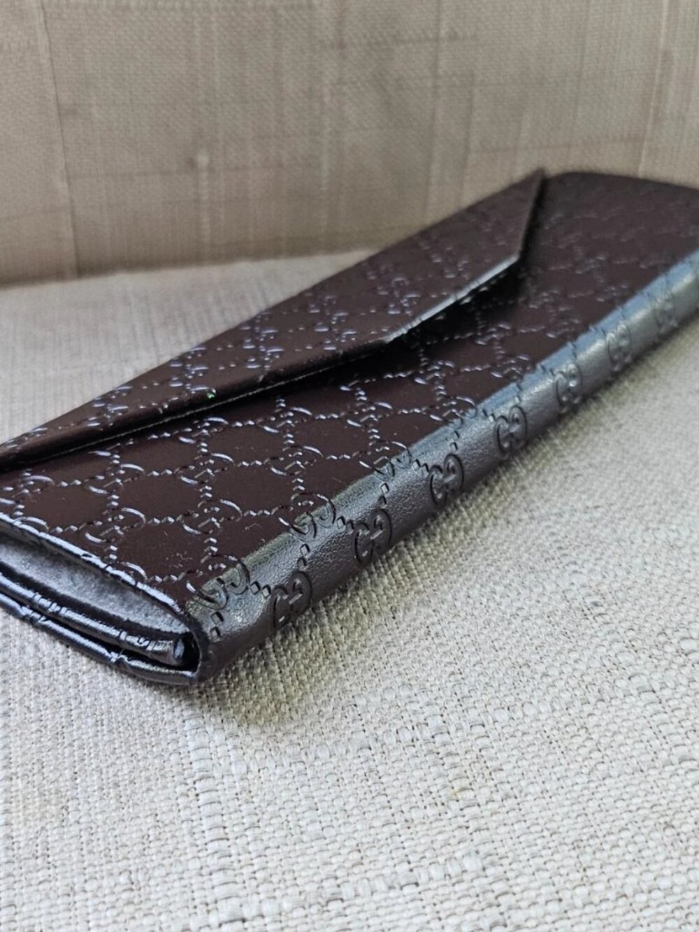 Authentic Gucci Eyeglasses Case Brown Leather Trifold Case for Glasses Case only - Picture 4 of 12